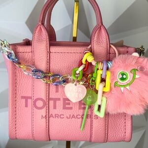 Colorful Rainbow Iridescent Plastic Chain Bag Purse Backpack Bottle Charm Kawaii